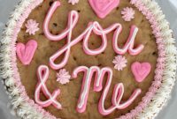 Valentine’s Chocolate Chip Cookie Cake