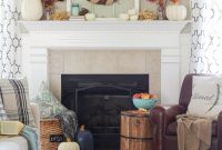 Natural Rustic Fall Mantel Decor