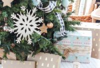 Navy and Turquoise Christmas Tree with Buffalo Check Bow