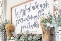 Farmhouse Fall Mantel Decor with Rustic Sign