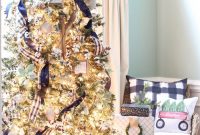 Navy and Green Farmhouse Christmas Tree Inspiration