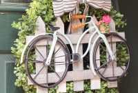 DIY Boxwood Bicycle Wheel Wreath for Front Door