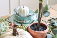 Fall Tablescape with Pumpkins and Greenery