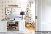 Blush and Brass Christmas Office Makeover