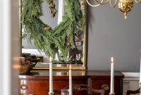 Gold and Greenery Christmas Dining Room Decor