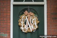 Personalized Wooden Monogram Wreath for Front Door Decor