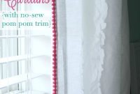 Add No-Sew Pom-Pom Trim to Nursery Curtains