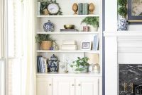 Blue and White Built-In Bookshelves: Summer Refresh
