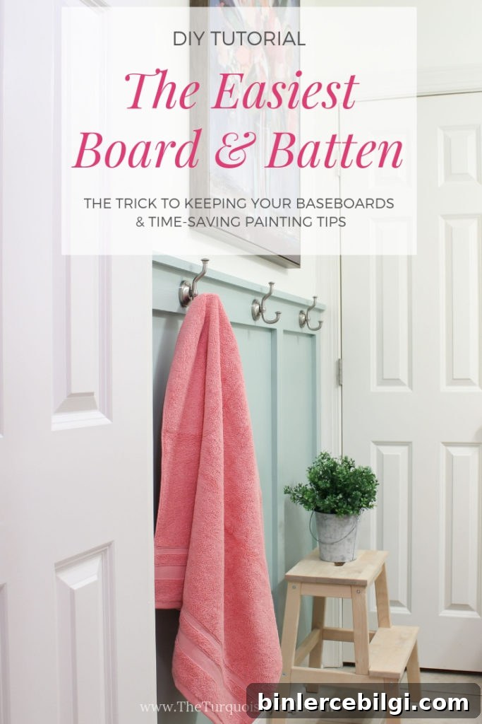 The Easiest DIY Board and Batten Tutorial! - tricks on saving your existing baseboards & time-saving paint tips