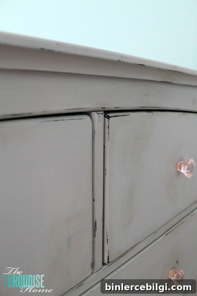 Gray Chalk Paint Dresser Makeover | TheTurquoiseHome.com