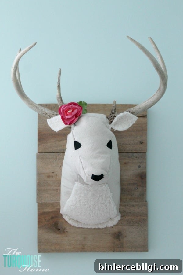 DIY Plush Deer Head | TheTurquoiseHome.com