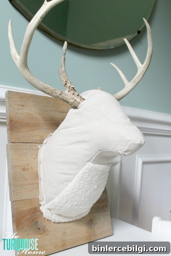 DIY Plush Deer Head | TheTurquoiseHome.com