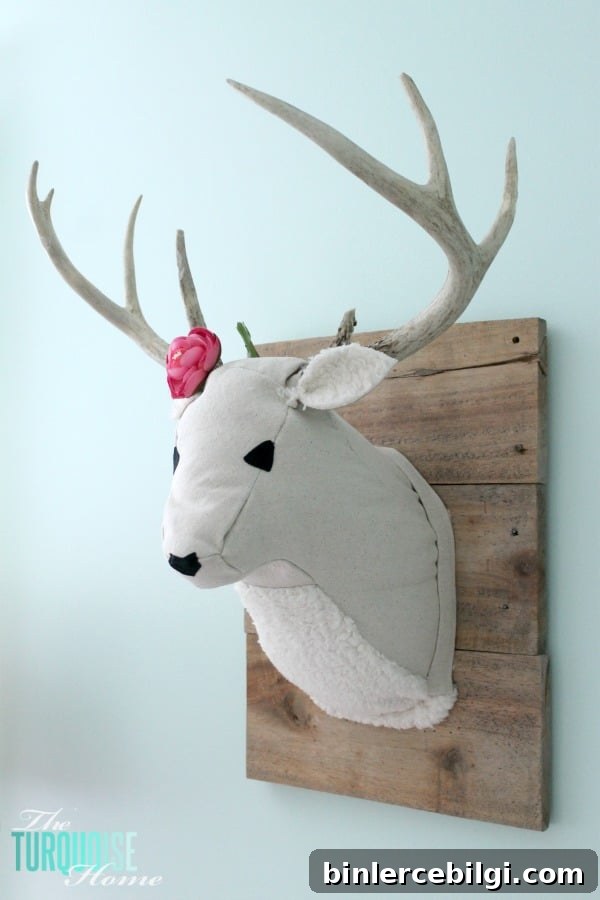 DIY Plush Deer Head | TheTurquoiseHome.com