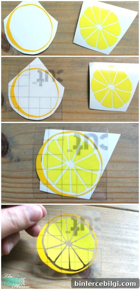 Great Summer Gift Idea!! Such a cute lemon in two-tones of yellow. It's easy to apply them together with a little transfer tape! Get all of the details at TheTurquoiseHome.com