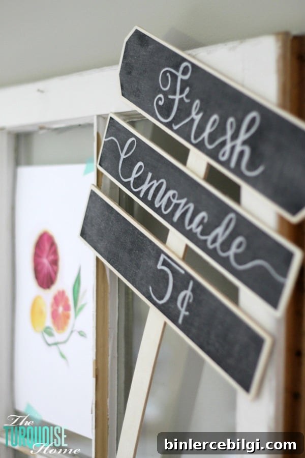 I love these fresh pops of colors and citrus inspiration on this fun summer mantel! A Garden and Lemonade Stand Summer Mantel. Get all the juicy details at TheTurquoiseHome.com