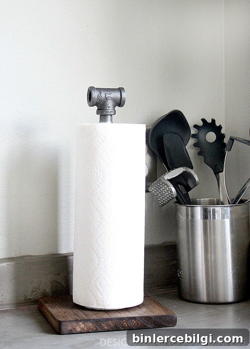 DIY Industrial Paper Towel Holder