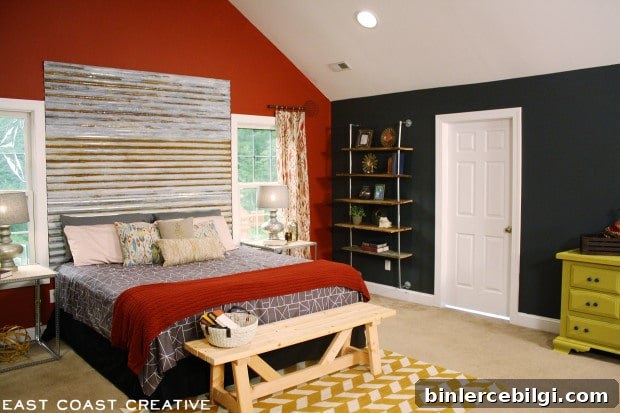 DIY Corrugated Metal Headboard