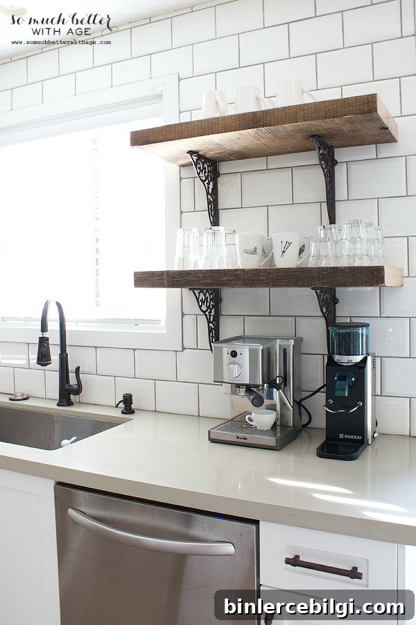 Rustic Kitchen Shelves