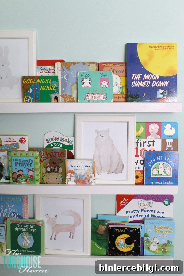 These simple DIY $10 ledges are easy to make; I love the price; and they make such a huge impact. Perfect for storing books on an empty wall in a kids room or play room. | Tutorial via TheTurquoiseHome.com