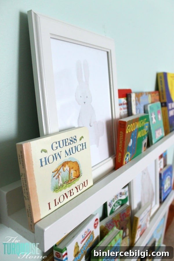 These simple DIY $10 ledges are easy to make; I love the price; and they make such a huge impact. Perfect for storing books on an empty wall in a kids room or play room. | Tutorial via TheTurquoiseHome.com