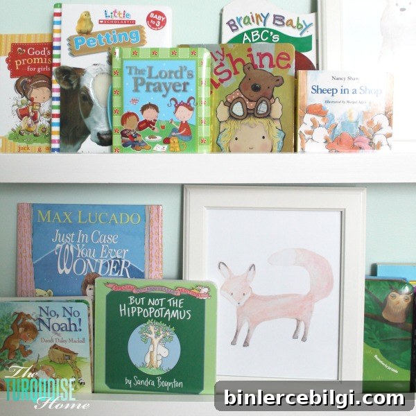 These simple DIY $10 ledges are easy to make; I love the price; and they make such a huge impact. Perfect for storing books on an empty wall in a kids room or play room. | Tutorial via TheTurquoiseHome.com