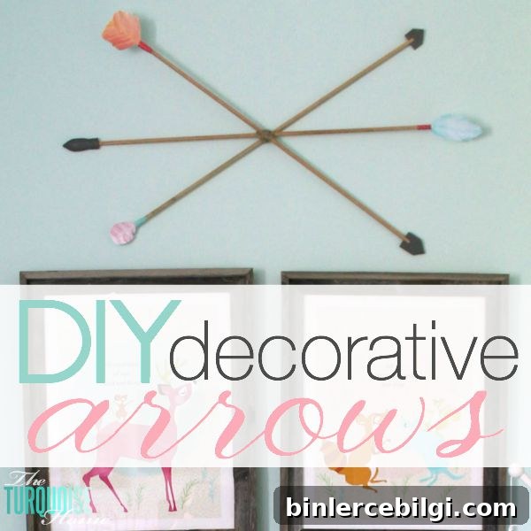 DIY Decorative Arrow Projects for Wall Decor 7 These DIY decorative arrows are so inexpensive and cute! The perfect finishing touch to a girl's woodland nursery. | Details at TheTurquoiseHome.com
