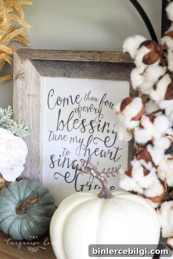 Come Thou Fount of Every Blessings - one of my favorite hymns - and perfect for decorating for fall! Get the free printable here ...