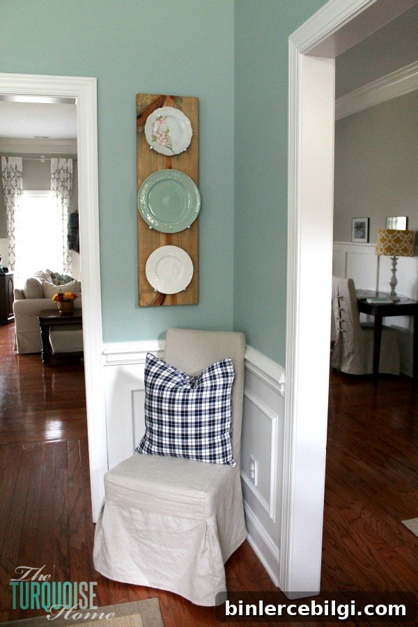 Make this DIY Industrial Plate Rack for less than $10! | Tutorial at TheTurquoiseHome.com
