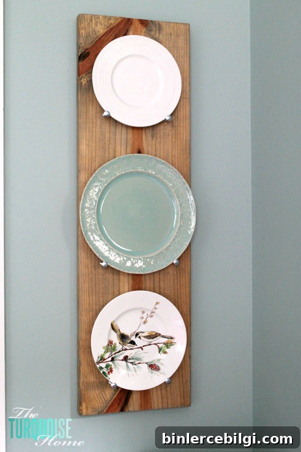 Make this DIY Industrial Plate Rack for less than $10! | Tutorial at TheTurquoiseHome.com