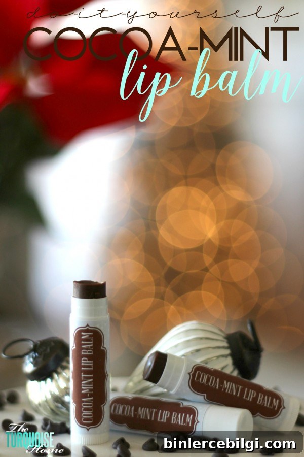 Homemade Cocoa-Mint Lip Balm Recipe with Free Printable Labels 4 Finished Cocoa-Mint Lip Balm tubes cooling