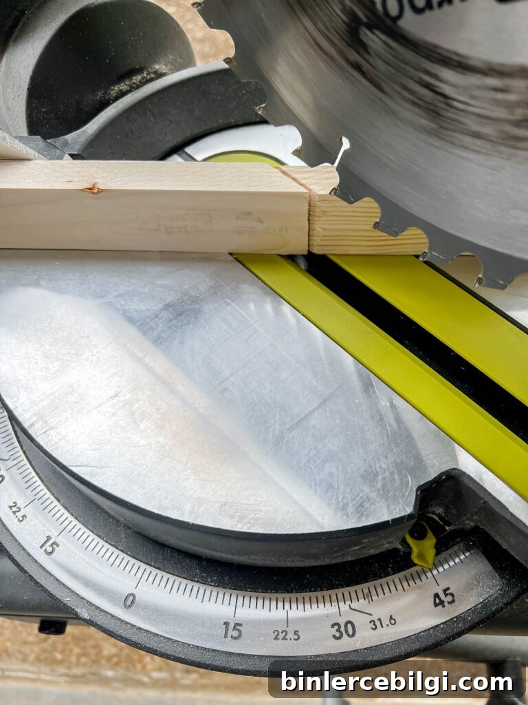 Cut trim at 45 degree angles