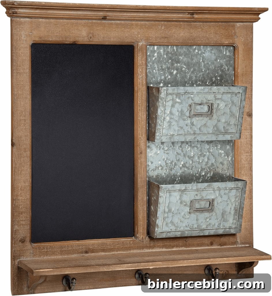 10 Family Command Center Ideas to Organize Your Home 9 one-stop command center with chalkboard and mail slots and hooks.