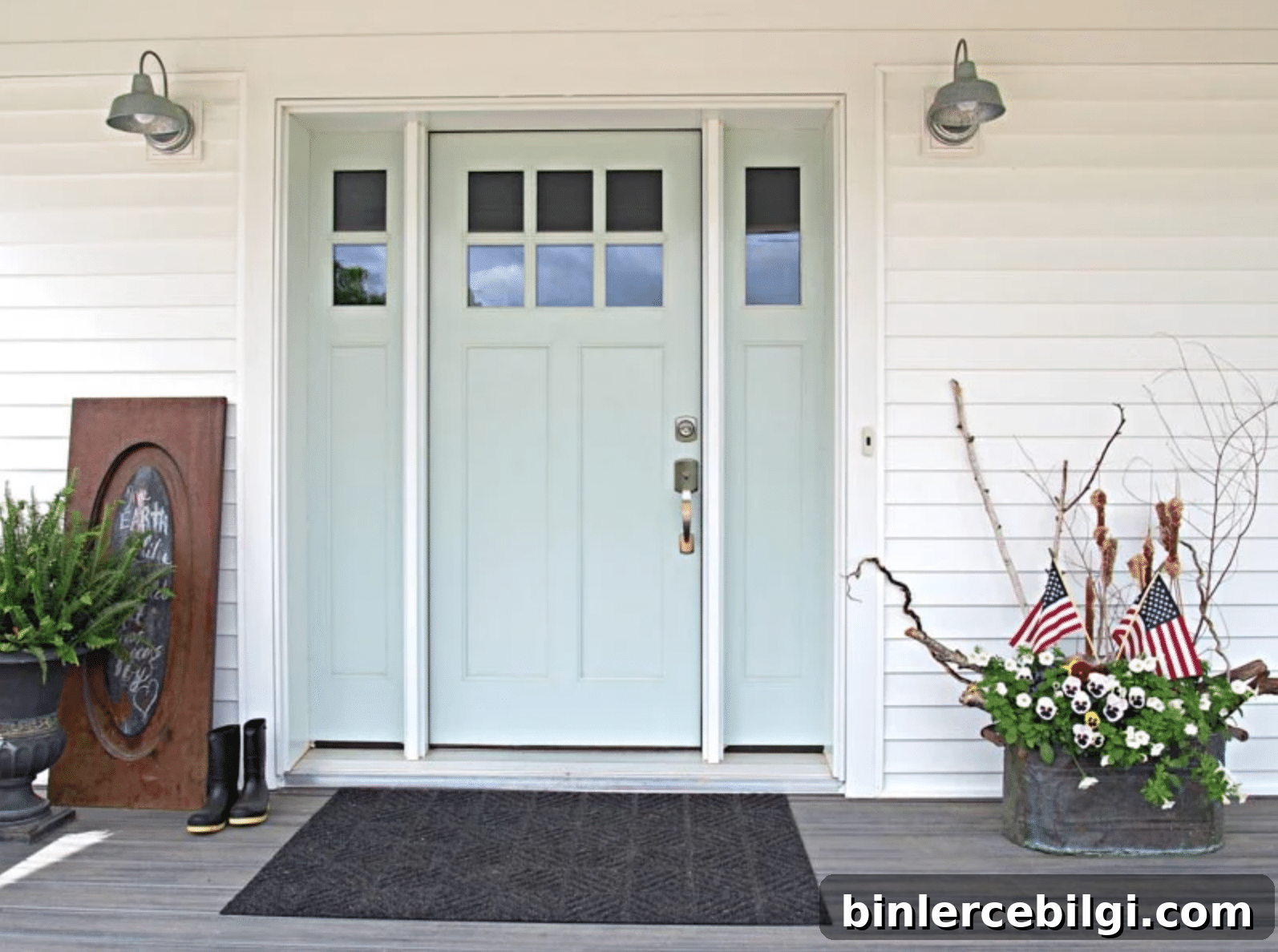 Benjamin Moore Palladian Blue exterior door
