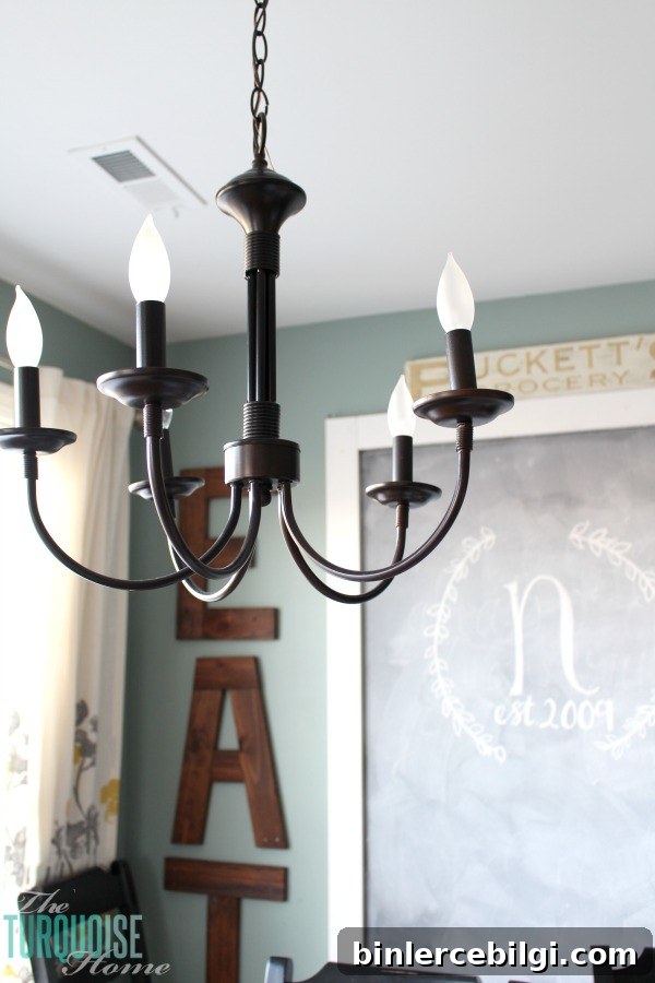 Bel Air 5-Light Chandelier | My new farmhouse chandelier for my kitchen | TheTurquoiseHome.com | Budget Farmhouse Lighting