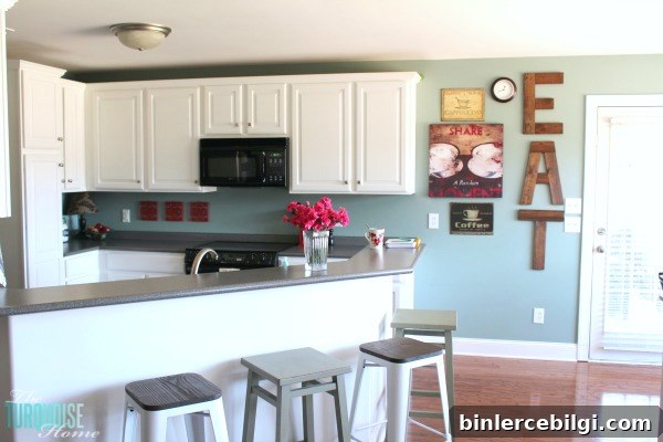 DIY Painted Kitchen Cabinets with Simply White from Benjamin Moore