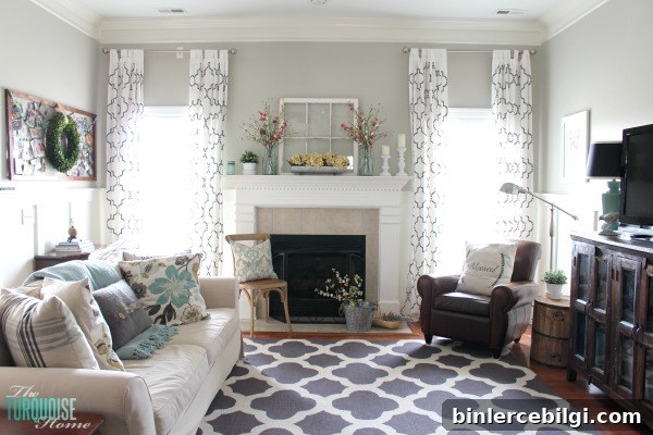 Farmhouse Fresh Spring Mantel | All the details to get this look at TheTurquoiseHome.com
