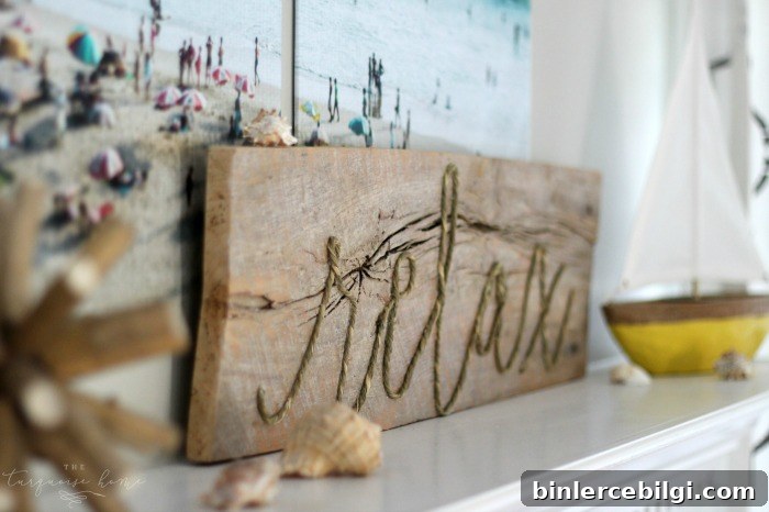 This sign is so cute, easy to make and perfect for your summer decor! DIY Weathered Rope Sign | Full Tutorial