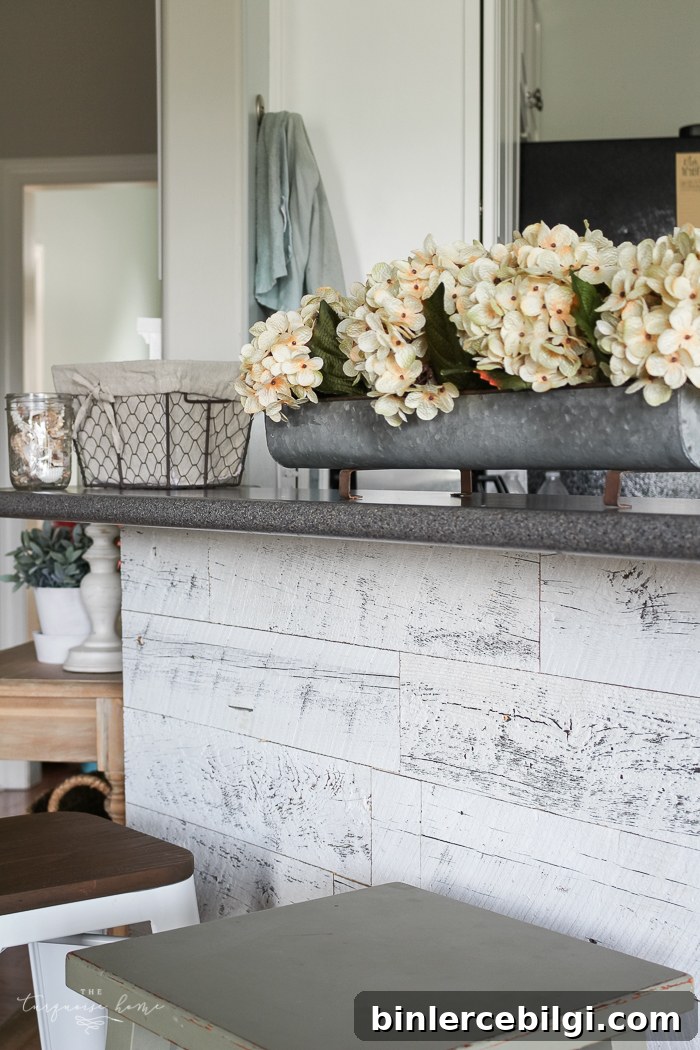 LOVE this beautiful transformation!! Weathered Reclaimed Kitchen Bar