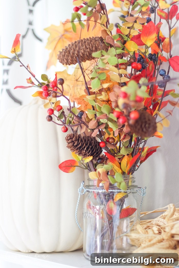 Natural Rustic Fall Mantel Decor 8 Cozy and rustic living room dressed up for fall!