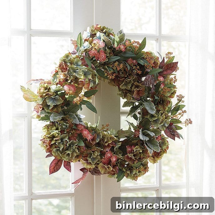 Faux Floral Hydrangea Wreath
