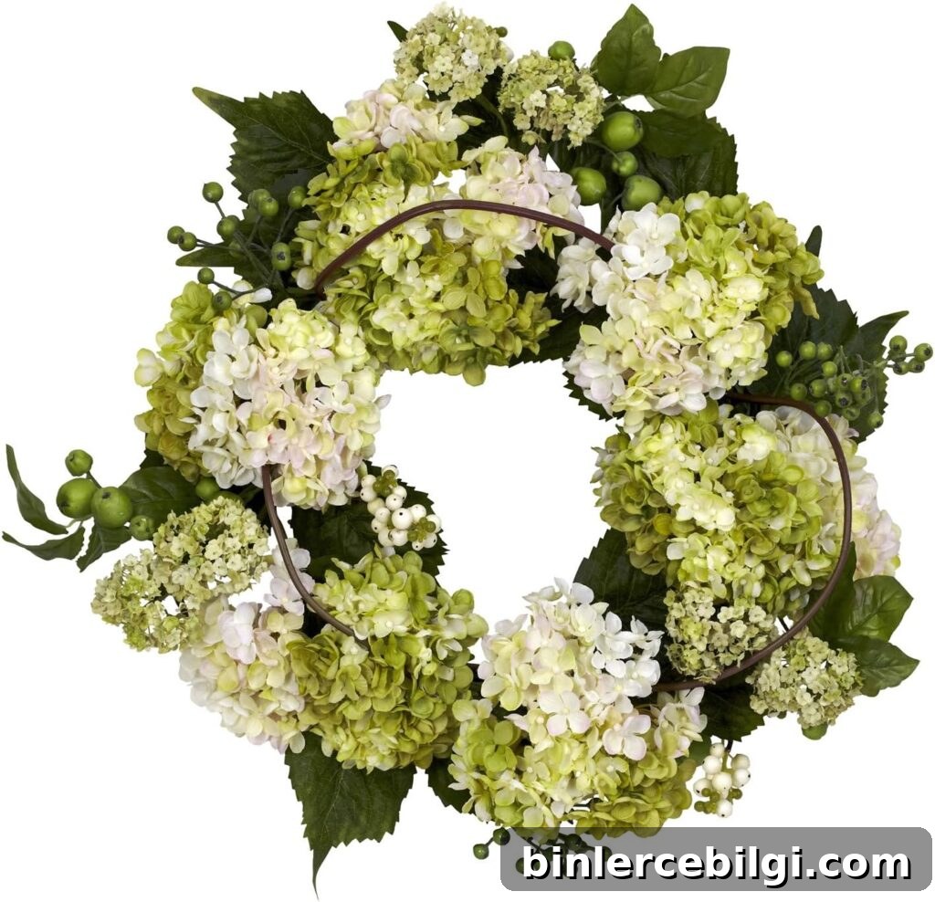 nearly naturals hydrangea wreath