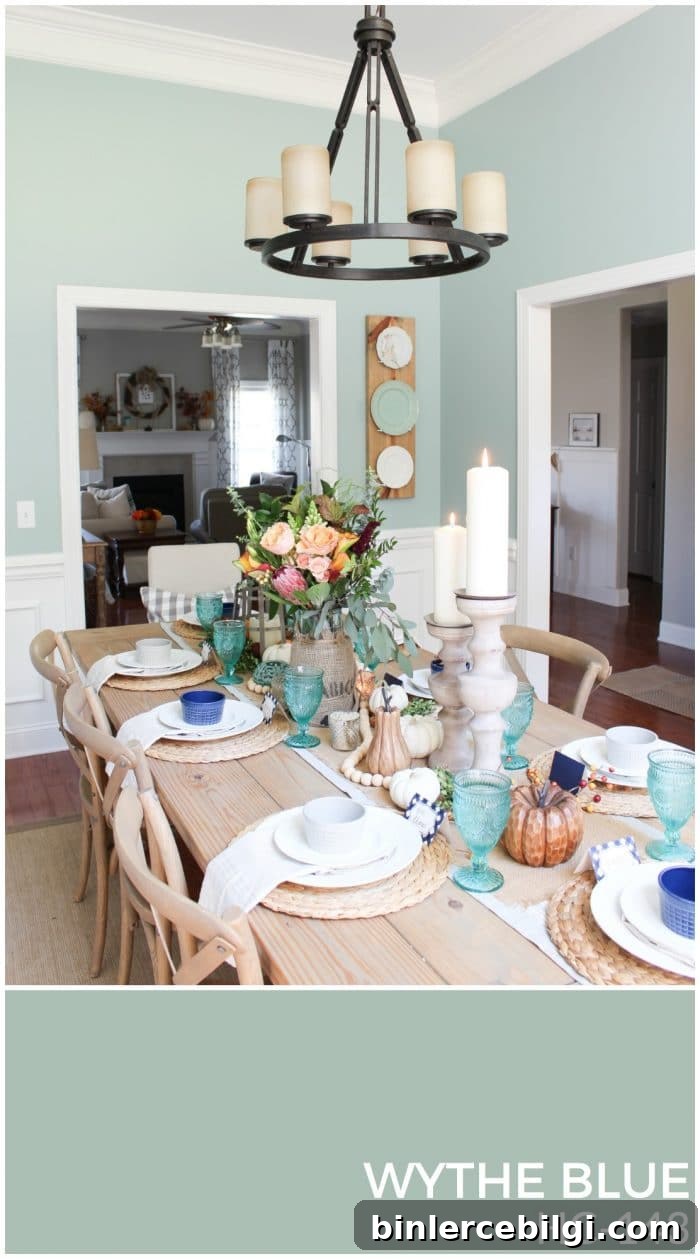 How to Design a Cohesive Whole-House Color Palette 8 Wythe Blue is a gorgeous wall color for any space in the home! | How to Create a Whole House Color Palette