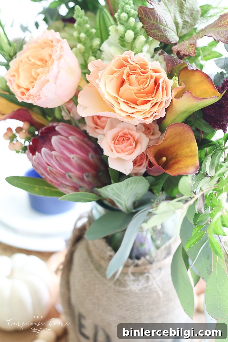 Lantern, Candles and Farmgirl Flowers Fall Tablescape