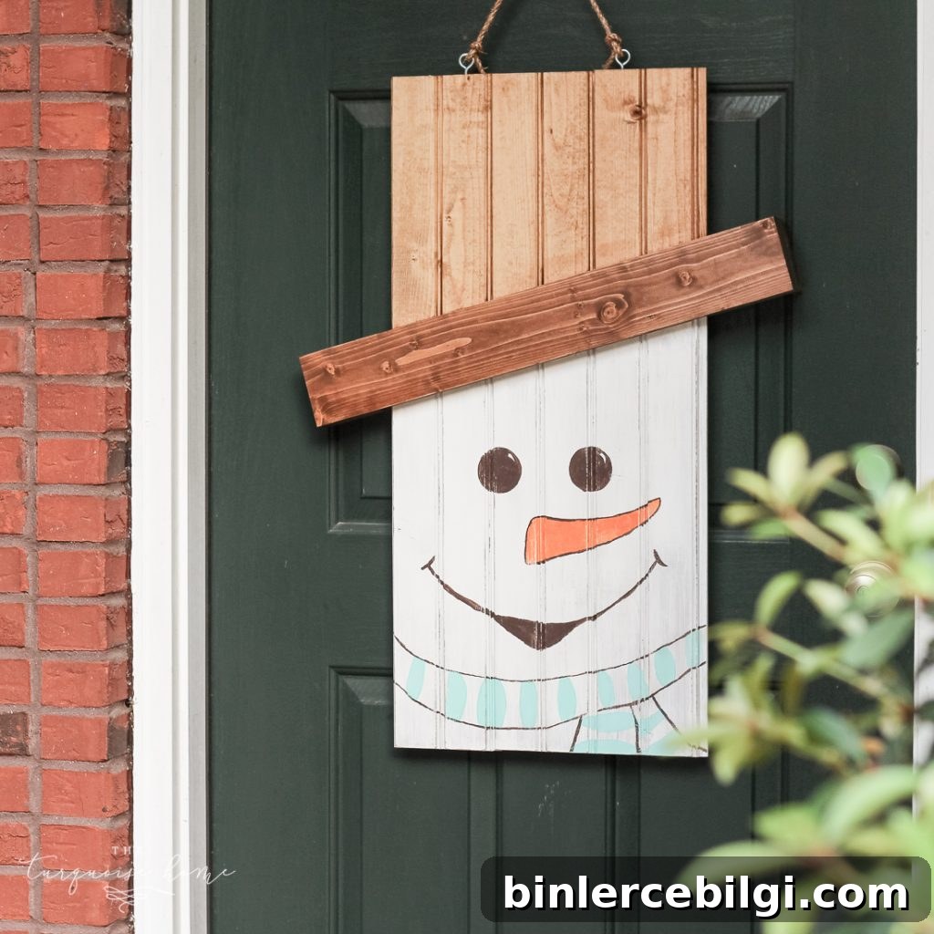 DIY Rustic Snowman Door Hanger #dihworkshop
