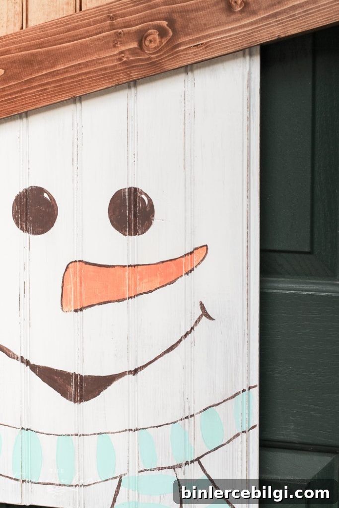 DIY Rustic Snowman Door Hanger #dihworkshop