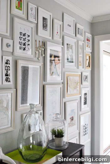 Full Wall Monotonous Gallery Wall | 5 Simple Gallery Wall Ideas