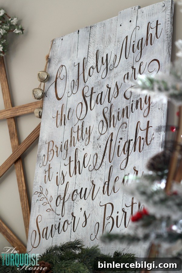 O Holy Night Stenciled Pallet Sign