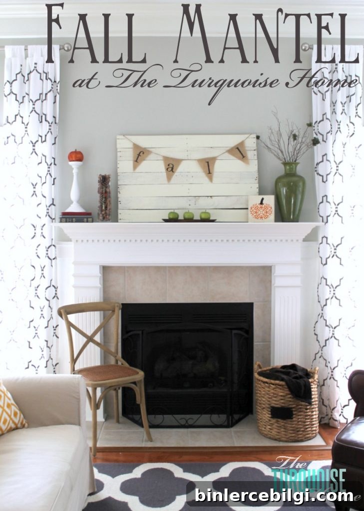 Planked Pallet Fall Mantel | The Turquoise Home