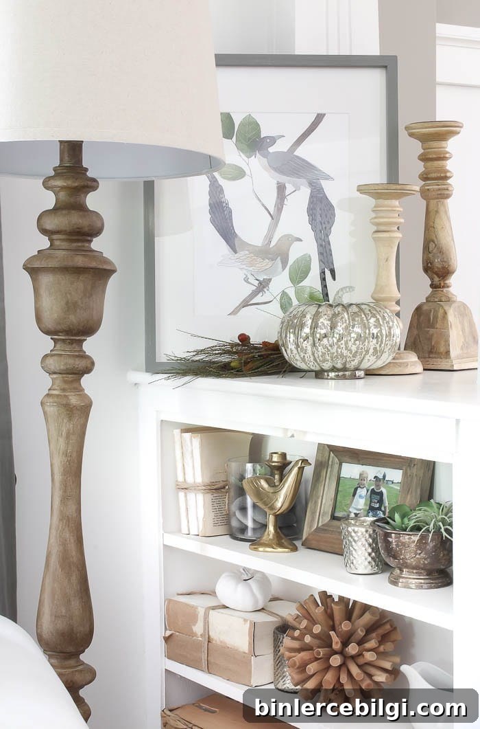 Gorgeous Fall Vignette with mercury glass