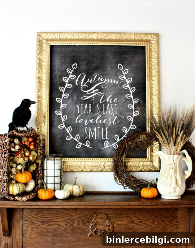 Fall Harvest Chalkboard is perfect for decorating for fall!